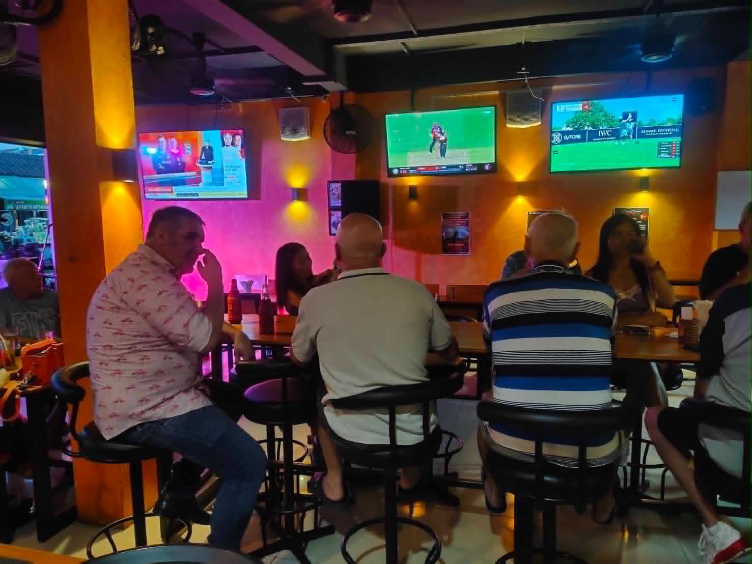 Sports lounge atmosphere at Nadia's Kitchen Pattaya