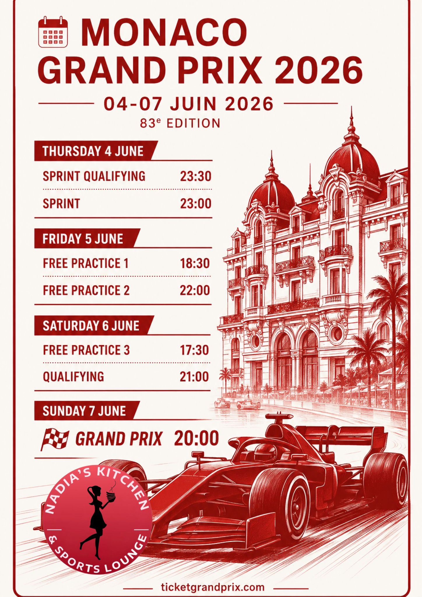 Monaco Grand Prix 2026 at Nadia's